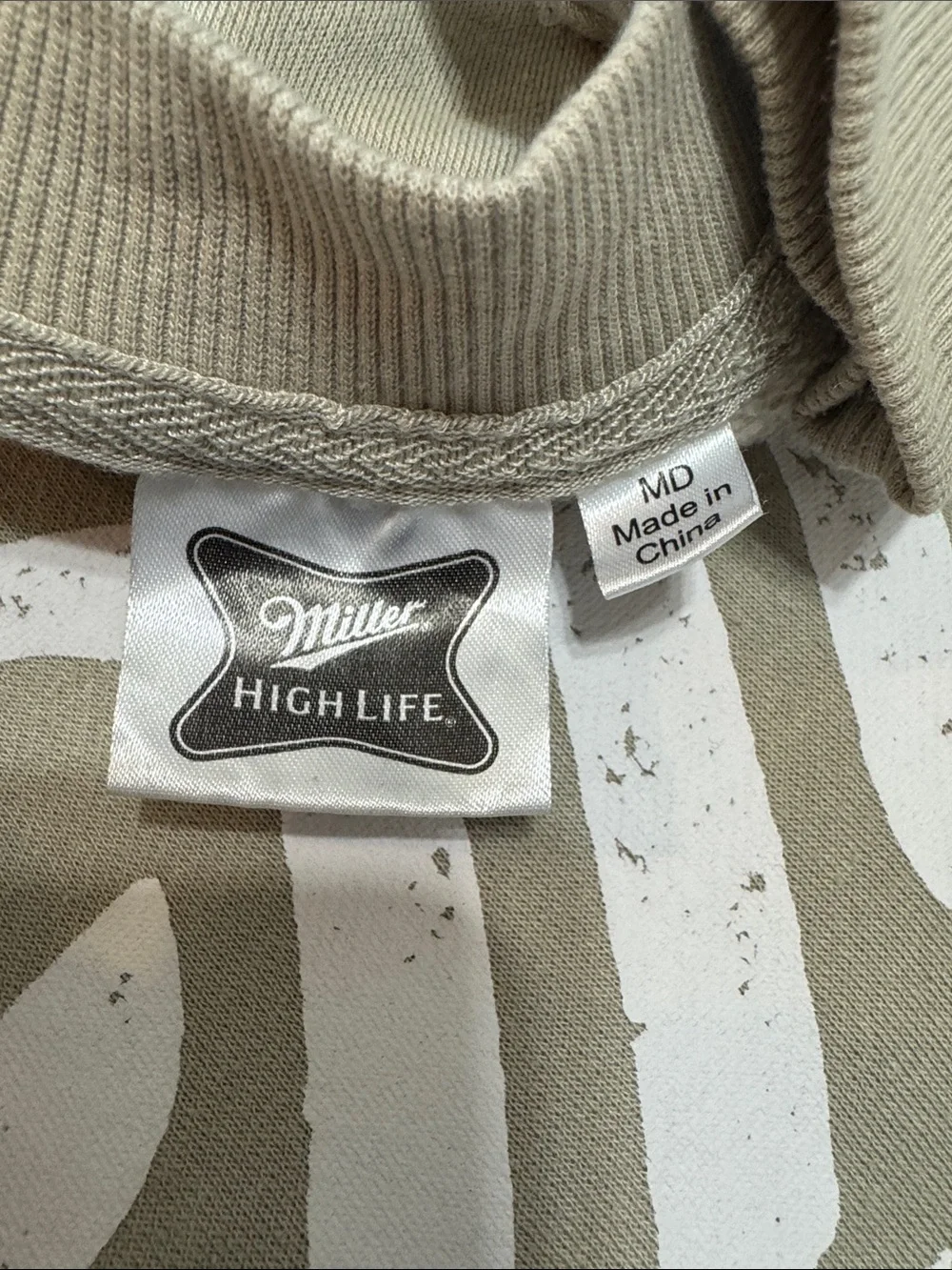 Miller High Life Men's Crewneck Sweatshirt - Taupe Size Medium Graphic